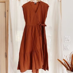 Universal Thread Rust Wrap Dress 🧡 Size S